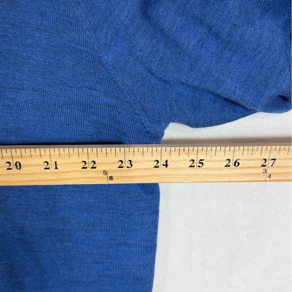 Polo Ralph Lauren XXL 100% Merino Wool Custom Fit Royal Blue V-Neck Sweater